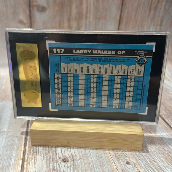 1990 Bowman #117 Larry Walker Rookie SGC Card 96 Mint Baseball Card Item #ME543 - Picture 3 of 3